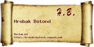 Hrobak Botond névjegykártya